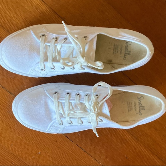Shelly’s London Funcluo Platform Sneakers White Canvas 39 8 7.5 8.5 Shellys - Picture 12 of 16